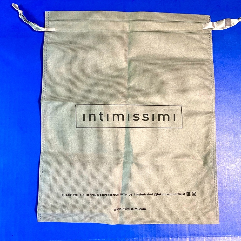 Intimissimi Gray Reusable Bag NEW Never Used Pull String Top 16”x12.5”